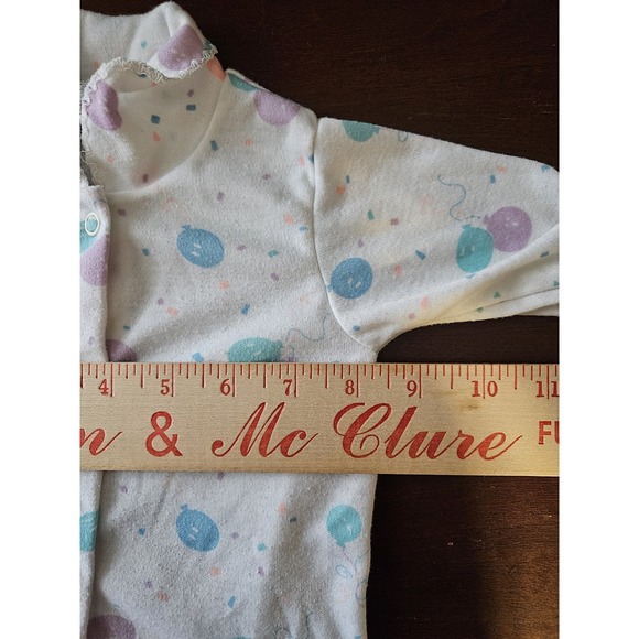 Vtg Carter's Baby Sleeper Small 11 lbs White Pastel Balloon (0-3 M) - Picture 8 of 8